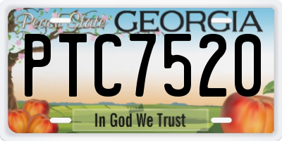 GA license plate PTC7520