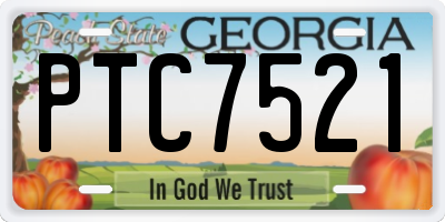 GA license plate PTC7521