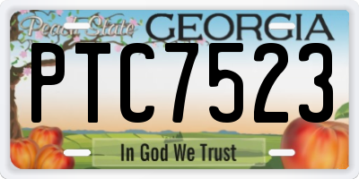GA license plate PTC7523