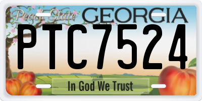 GA license plate PTC7524