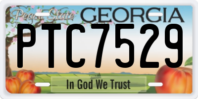 GA license plate PTC7529
