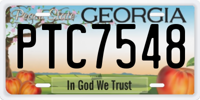 GA license plate PTC7548