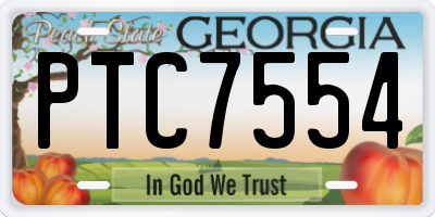 GA license plate PTC7554