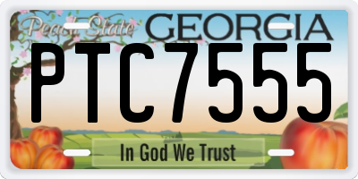 GA license plate PTC7555