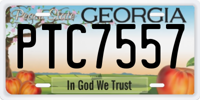 GA license plate PTC7557