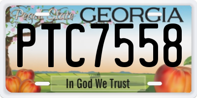 GA license plate PTC7558