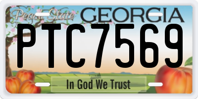 GA license plate PTC7569