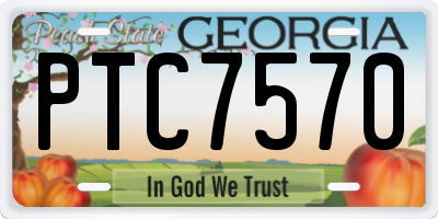 GA license plate PTC7570