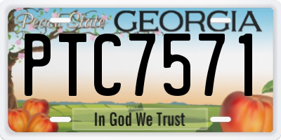 GA license plate PTC7571