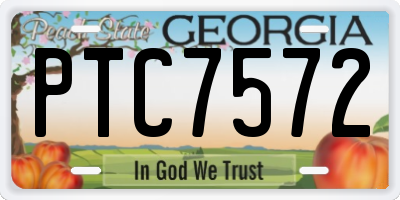 GA license plate PTC7572