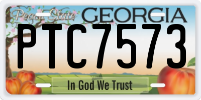 GA license plate PTC7573