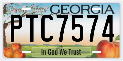 GA license plate PTC7574