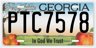 GA license plate PTC7578