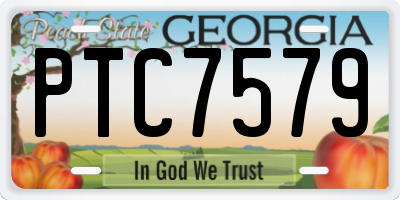 GA license plate PTC7579