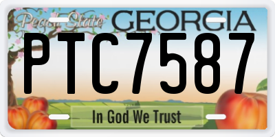 GA license plate PTC7587