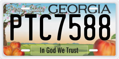 GA license plate PTC7588