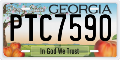 GA license plate PTC7590