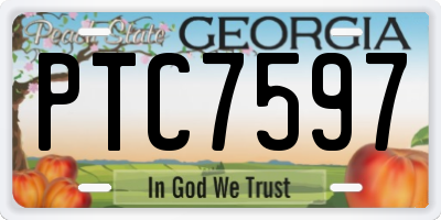 GA license plate PTC7597