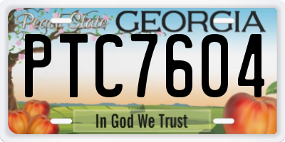GA license plate PTC7604