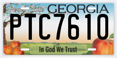 GA license plate PTC7610