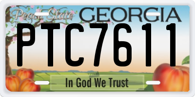 GA license plate PTC7611