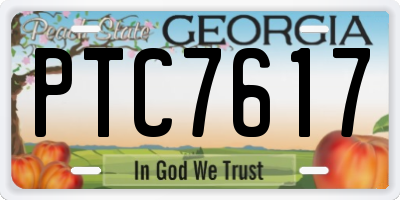 GA license plate PTC7617