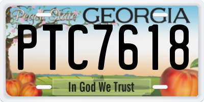 GA license plate PTC7618