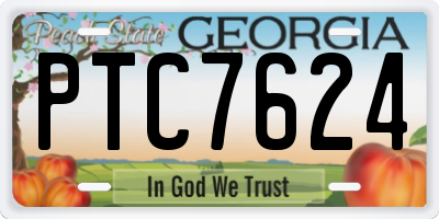 GA license plate PTC7624