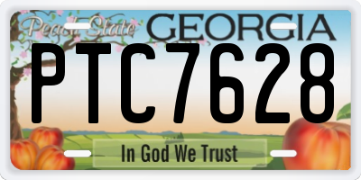 GA license plate PTC7628