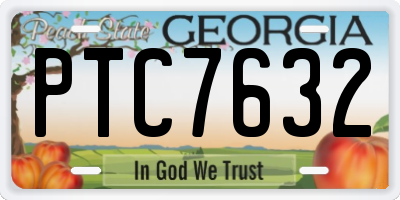 GA license plate PTC7632