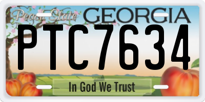GA license plate PTC7634