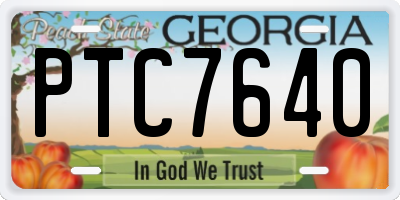 GA license plate PTC7640