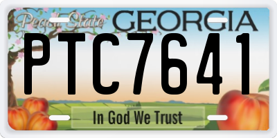 GA license plate PTC7641