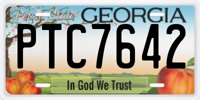 GA license plate PTC7642