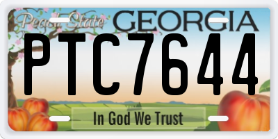 GA license plate PTC7644
