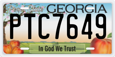 GA license plate PTC7649