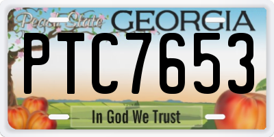 GA license plate PTC7653