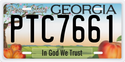 GA license plate PTC7661