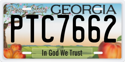 GA license plate PTC7662