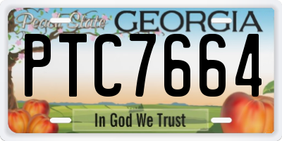GA license plate PTC7664