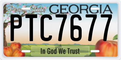 GA license plate PTC7677