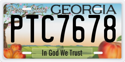 GA license plate PTC7678