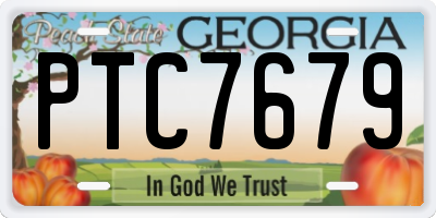 GA license plate PTC7679