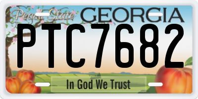 GA license plate PTC7682