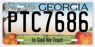 GA license plate PTC7686