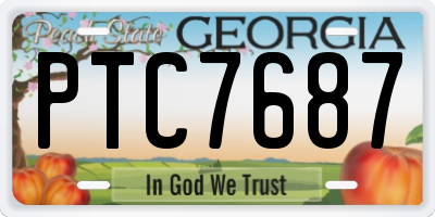 GA license plate PTC7687