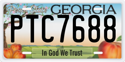 GA license plate PTC7688