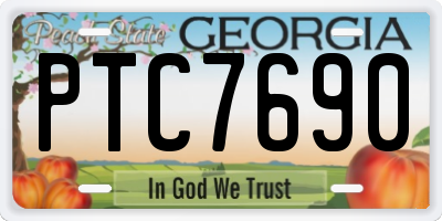 GA license plate PTC7690