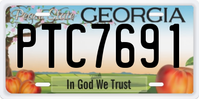GA license plate PTC7691