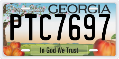 GA license plate PTC7697
